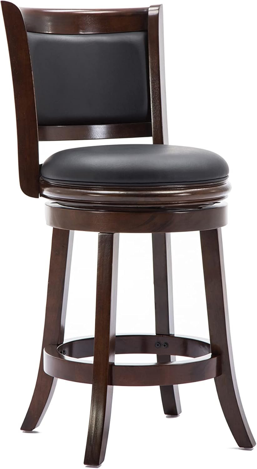 Boraam Augusta Counter Height Swivel Stool, 24-Inch, Cappuccino