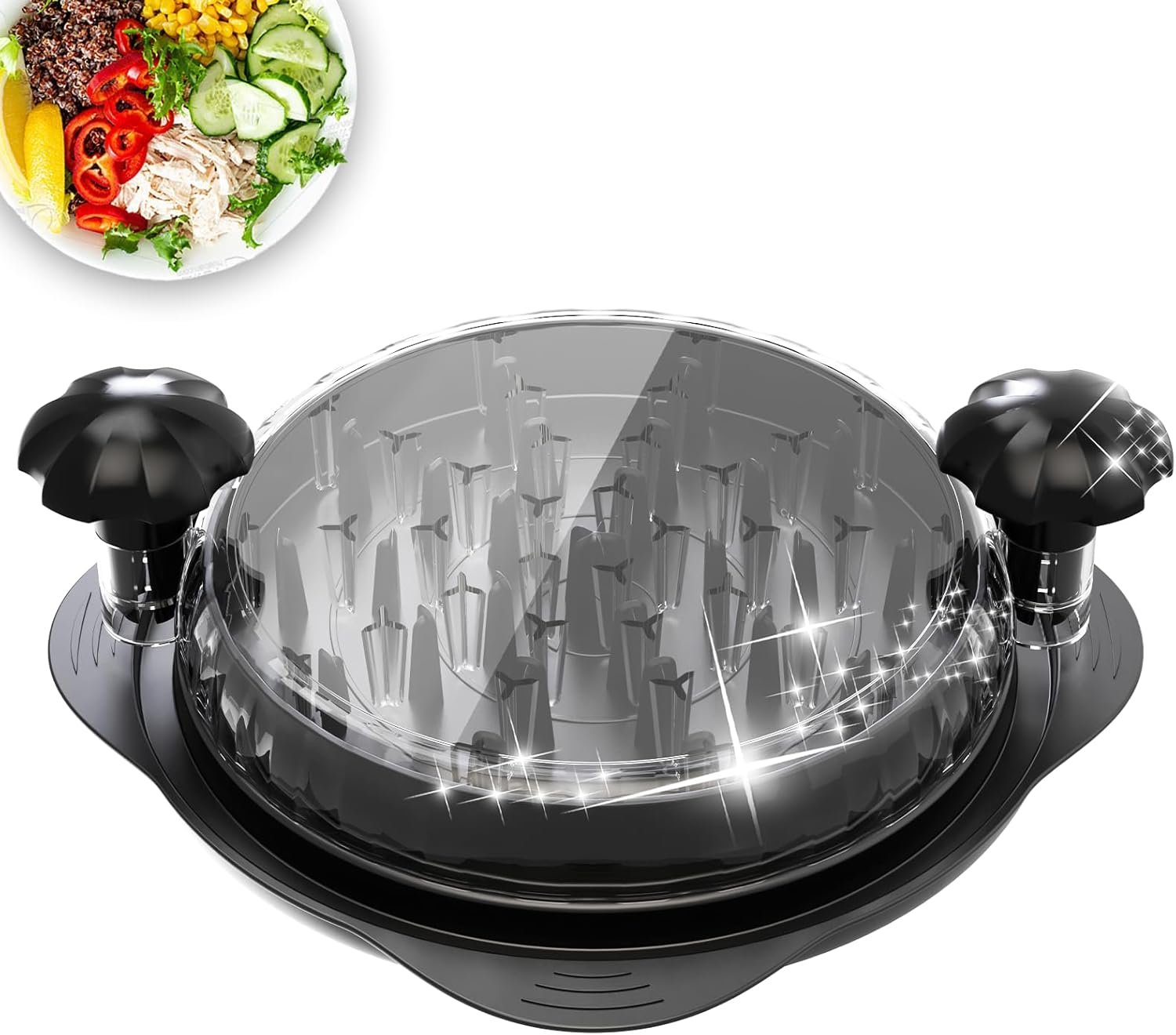 Chicken Shredder, Chicken Shredder Tool Twist Large, 11,6” Pro Visible Meat Shredder Machine, with Ergonomic Handle, Strong Anti-Slip, Dishwasher Washable, for Steak Pork Chicken Breast (Black)