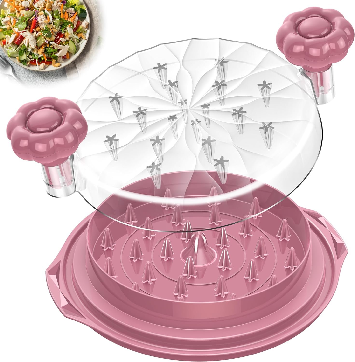 Chicken Shredder Tool Twist Large – 10” Pro Meat Shredders for Chicken Breast,Visible Kitchen Gadgets Grinder Machine with Brush,Strong Anti-Slip Strip,Ergonomic Handle,BPA Free (Purple)