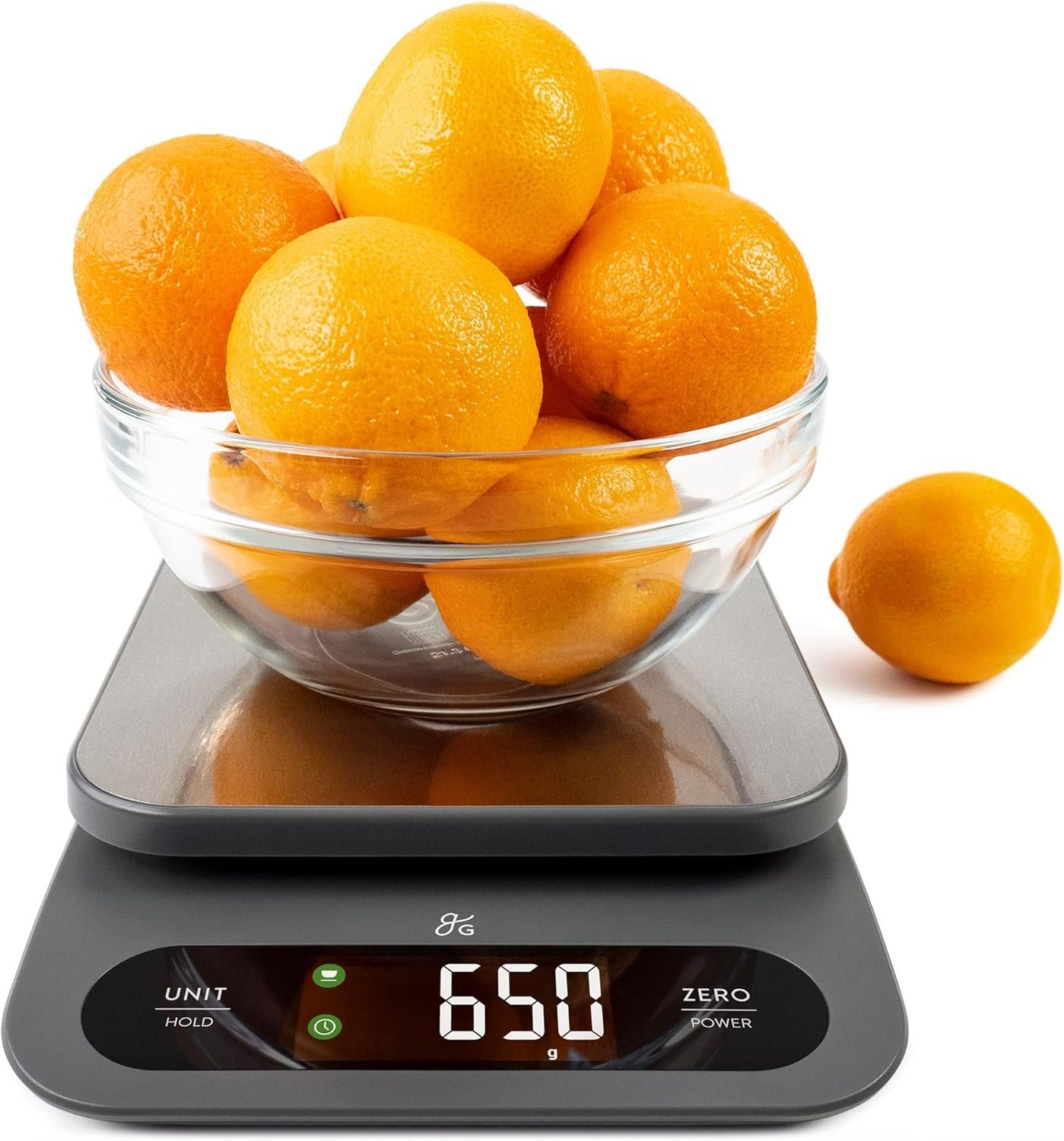 Greater Goods High Capacity Kitchen Scale, A Premium Food Scale, Weighs in Grams and Ounces with 22 Pound Capacity, Hi-Def LCD Screen, and Stainless Steel Platform