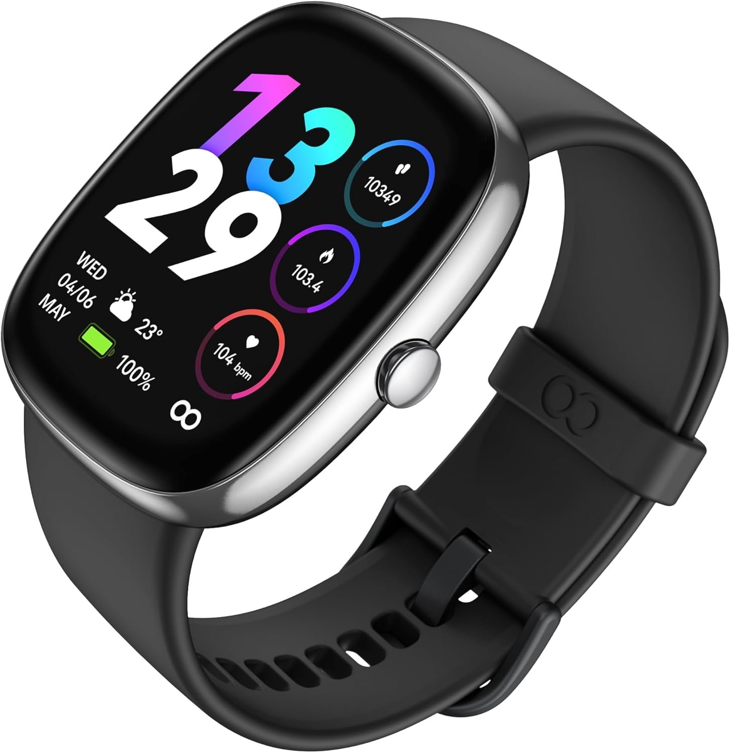 Health Fitness Tracker, 24/7 Heart Rate/SpO2/Sleep Monitor, 1.69” Activity Trackers with Pedometer, Calories & Step Counter, Smart Watch for Women Men (Dark Black)