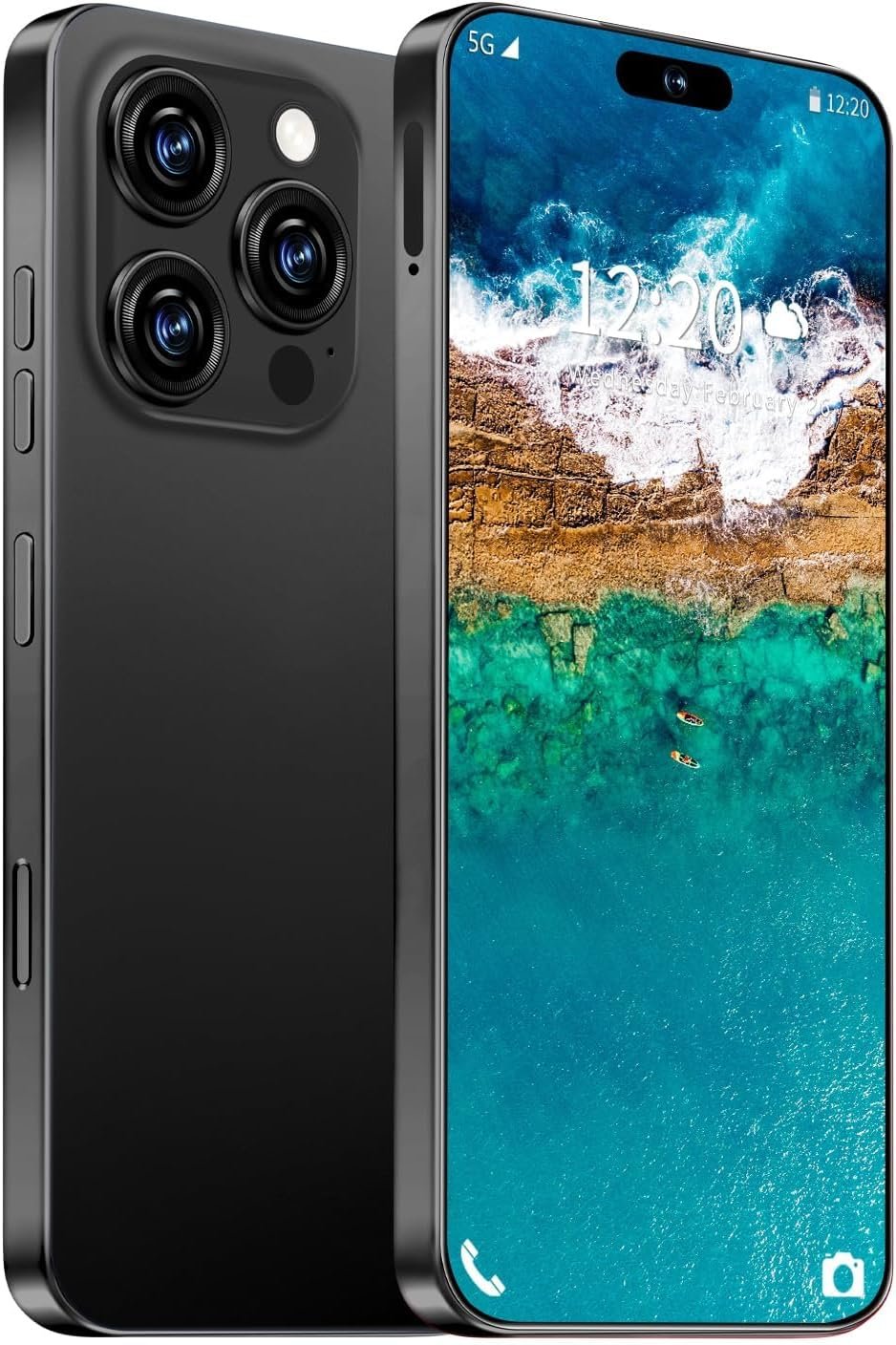 I16 ProMAX 12+512GB Smartphone Unlocked Cell Phone,6.99″ HD Screen Unlocked Phones,Battery 7000mAh Android 13,Face ID/Fingerprint Button unlock/Photos/5G/Dual SIM/GPS (Black, 12+512)