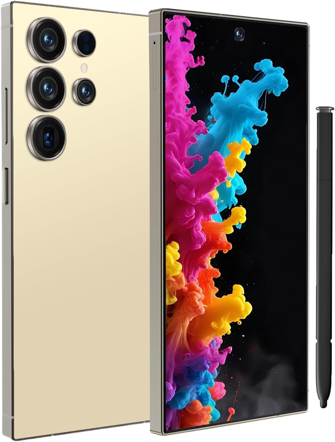 I25 Ultra Unlocked Cell Phone, 8GB+256GB Snapdragon 8 Gen 3 Android Smartphone, 7000mAh Battery Fast Charging Mobile Phone, 6.99″ FHD+ 120Hz Screen, 108MP Camera, Dual SIM Phone/GPS/Face ID – Gold