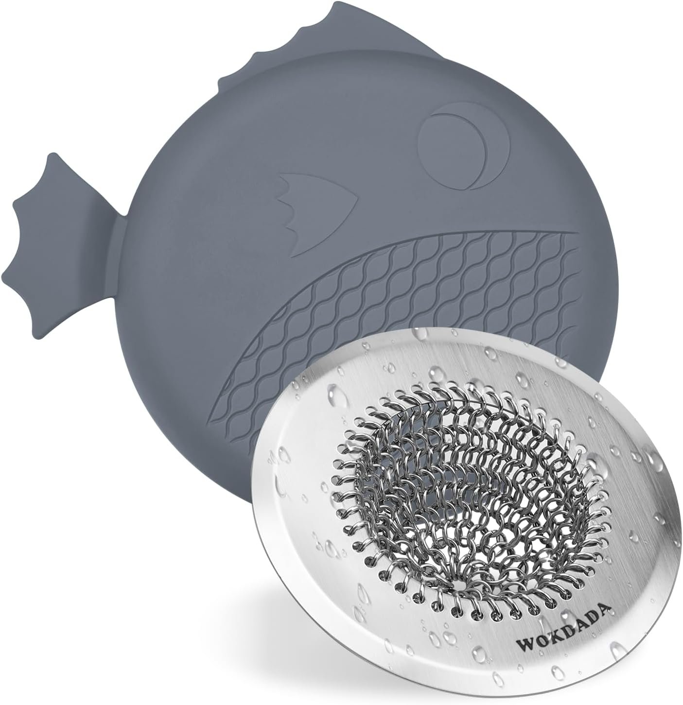 Kitchen Sink Drain Strainer, Flexible Sink Strainer with Stopper, 304 Stainless Steel Anti-Rust Mesh Sink Strainer, Wokdada Revolutionary Clog-Free Food Catcher for Garbage Disposal