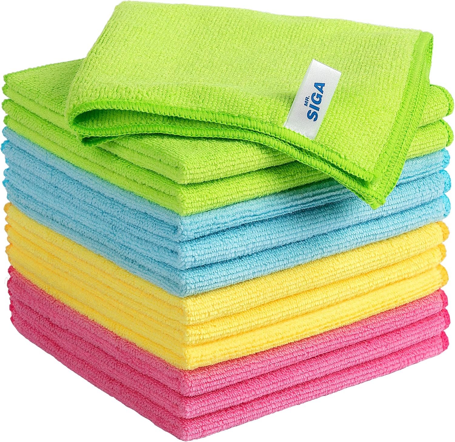 MR.SIGA Microfiber Cleaning Cloth,Pack of 12,Size:12.6″ x 12.6″