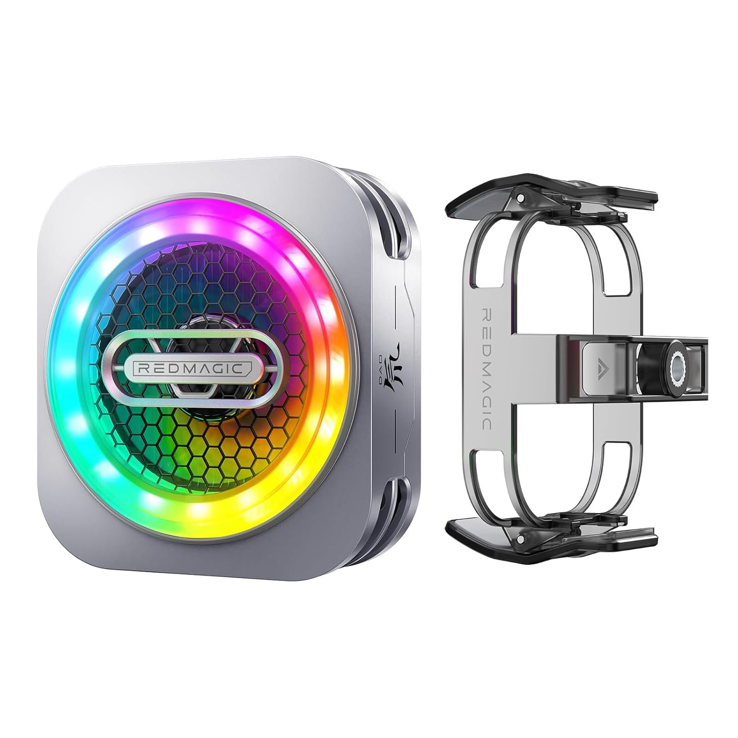 Nubia RedMagic 6 Pro Magnetic Cell Phone Cooler for Gaming, 30W Cellphone Radiator Fan with Clip for Live Streaming Bracket, Graphene Heatsink Mobile Phone Cooling Fan for Tablet, iPad, Steam Deck