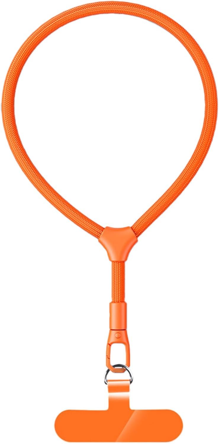 Phone Wrist Strap, Universal Adjustable Hand Wrist Strap Lanyard for iPhone 16 and Most Smartphones, Multifunctional Patch Lanyard with Phone Tether Tab for Women and Men, Orange