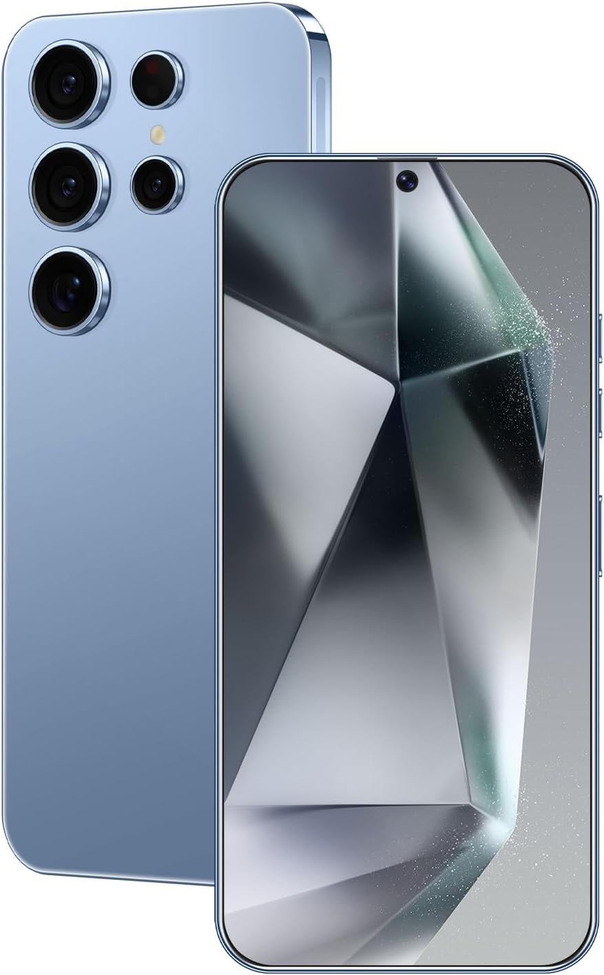 U24 Ultra Unlocked Phone 8GB+256GB Android Cell Phone 7 inch HD Screen Mobile Phone 50MP+24MP Camera 6800 mAh Extra Large Battery 5G Dual SIM (Titanium Blue)