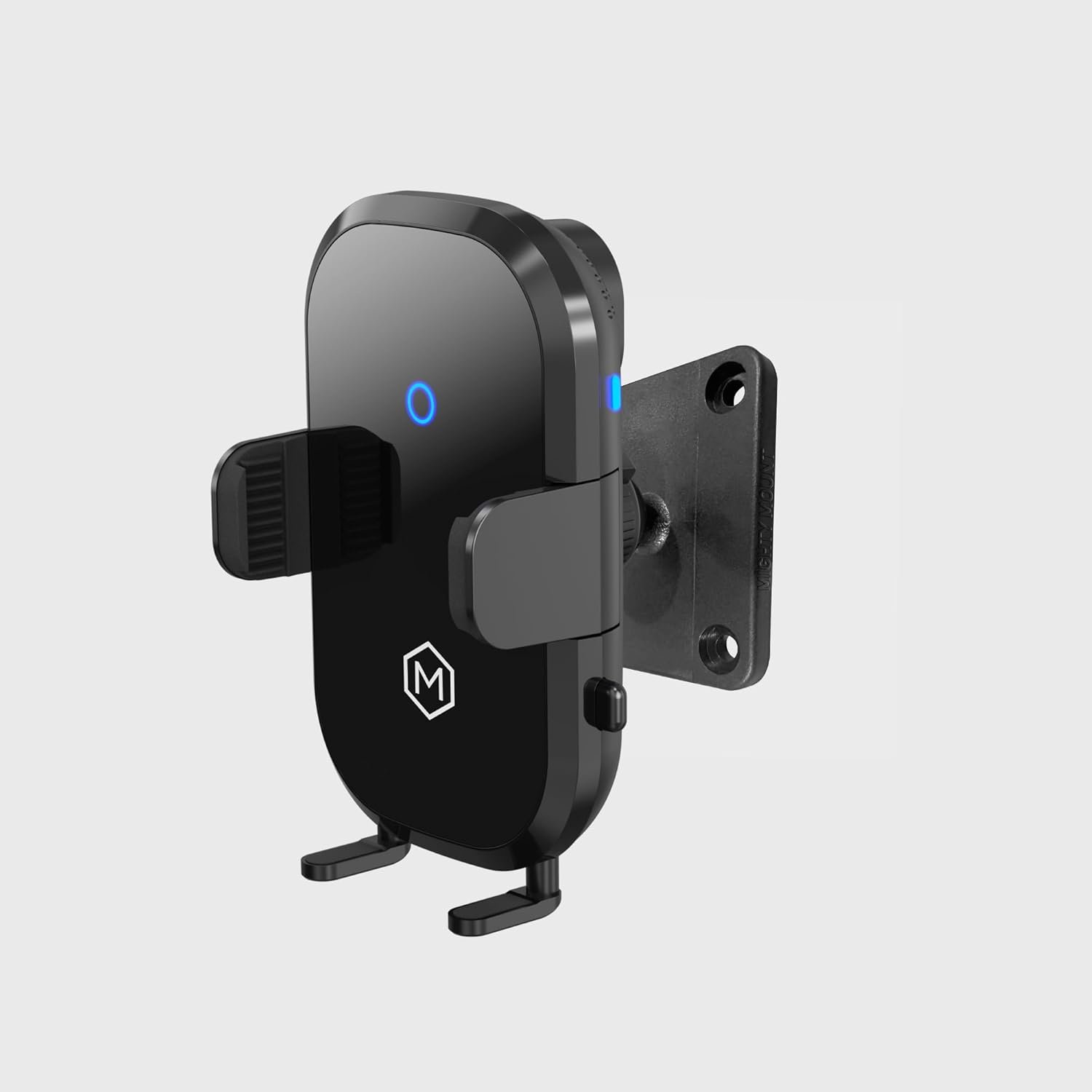 Wireless Car Charger Mount with Drill Base AMPS Phone Mounting Plate – Auto Scan & Auto Grip Car Phone Mount – Compatible with iPhones and Smartphones – Fast Charger – Car Flat Surface