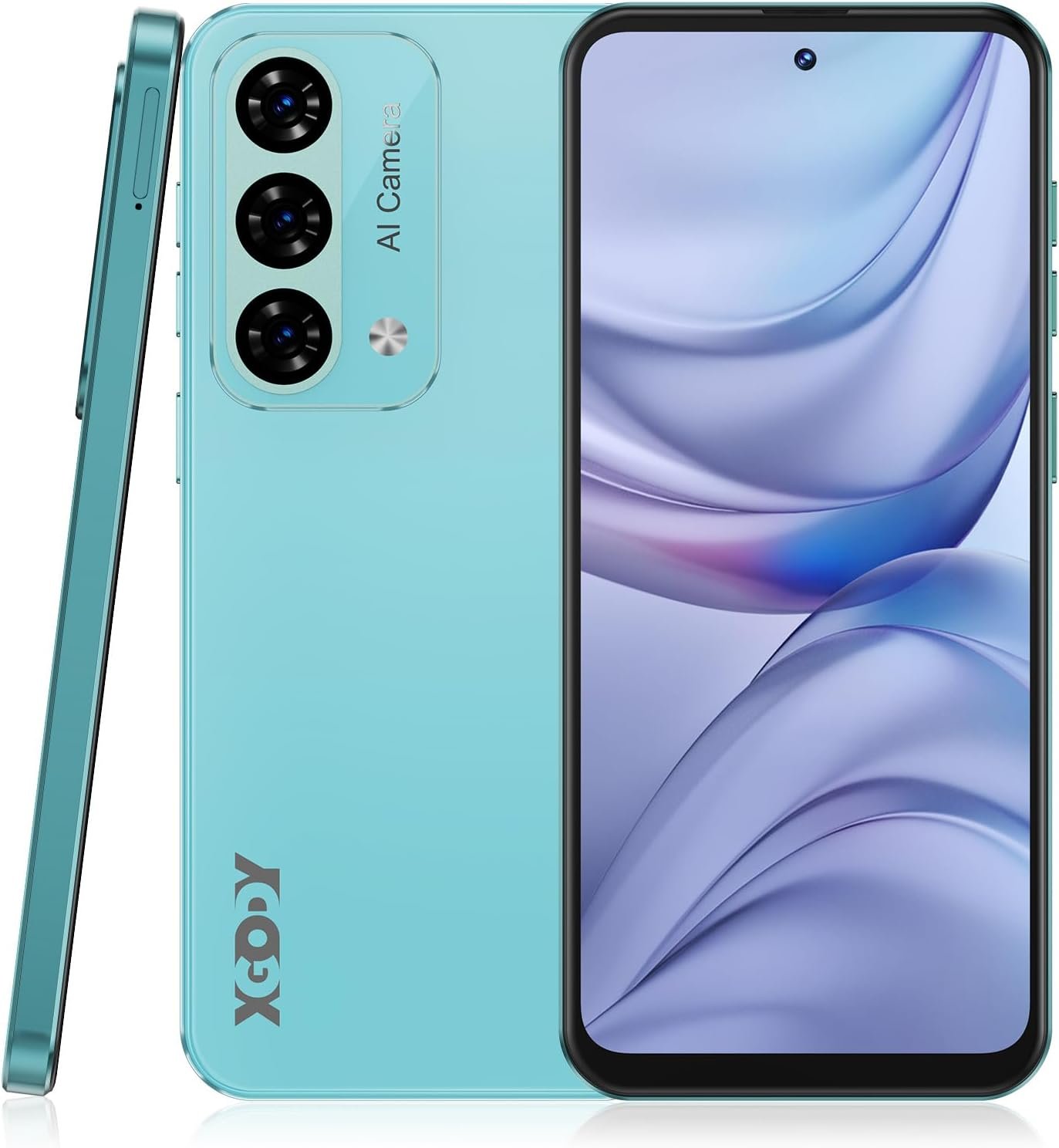 Xgody Unlock Phone Mate 60,6.79 Inch HD+ Screen Smartphone,4G Dual SIM Cheap Mobile Phones 4GB+ 128GB Expanded 512G 5280mAh 21MP Camera T-Mobile Android Phone with Finger&Face Unlock Hint Blue
